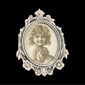 Charming Silver Picture Frame Brooch Victorian Style